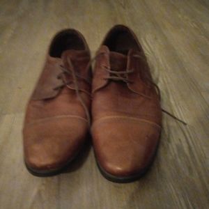 Democrata Men's Brown Leather Oxfords Lace Up Casual Dress Shoes Size 10 EUR 43